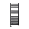 Sanicare Lumara Elektrische Radiator - 120x50cm - 750W - chrome thermostaat - linksonder - aluminium - mat zwart SW1581515