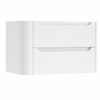 H&R Badmeubelen Juice Meuble sous lavabo - 80x45x50cm - angle gauche arrondi - 2 tiroirs - poignée intégrée - Blanc mat SW1489041