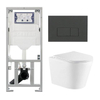 QeramiQ Dely Toiletset - 36.3x51.7cm - diepspoel - rimless - Geberit UP320 inbouwreservoir - met Burda frame - softclose toiletzitting - bedieningsplaat antraciet mat - rechtehoekige knoppen - glans wit SW1164251