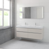 Bruynzeel Pinto badmeubelset 65.3x150x46cm 2 kraangaten 2 wasbakken 4 lades met spiegel met softclose composite kasjmier grijs SW384805 Bruynzeel Pinto badmeubelset 65.3x150x46cm 2 kraangaten 2 wasbakken 4 lades met spiegel met softclose composite kasjmier grijs SW384805