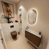 MONDIAZ TURE-DLUX Meuble toilette - 80cm - Rust - EDEN - vasque Ostra - position gauche - 1 trou de robinet SW1105073