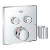GROHE Smartcontrol Partie de finition pour robinet de douche encastrable thermostatique avec inverseur et support douchette carré 2 fonctions chrome SW104923