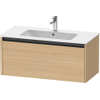 Duravit Ketho.2 Wastafelonderbouwkast - met 1 lade - 101x48x44cm - met greep antraciet - natuur eiken mat SW772005