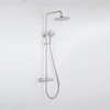 Fortifura Calvi Regendoucheset - thermostatisch - 30cm - hoofddouche - gladde slang - ronde handdouche - PVD - geborsteld RVS SW1204430