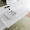 Mondiaz Lagom Meuble salle de bains 140x30.9x45cm Solid Surface Talc 2 tiroirs avec lavabo BINX vasque à poser Gauche sans trous de robinet SW409110