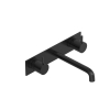 Hotbath Cobber Afbouwdeel - Wastafelmengkraan - 3 gats inbouwbrug achterplaat - 18cm uitloop - PVD - geborsteld zwart SW1246685