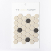 ÉCHANTILLON The Mosaic Factory London carreau mosaïque 2,3x2,3x0,6cm hexagone grès cérame non émaillé carreau de sol pour intérieur et extérieur résistant au gel 18 points blanc avec noir SW862082