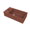 Arcqua Flair fontein - 36x18x9cm - cast marble - 1 kraangat - links - mat terracotta SW1474768