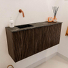 Mondiaz JOYA-DLUX 90cm toiletmeubel - kleur Walnut - Wastafel FAYE positie Links Zonder kraangat kleur Lava. SW1422451