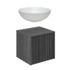 Crosswater Limit Badkamermeubelset - 50x45x45cm - 1 lade - keramieken waskom - steelwood/anthracite (hout) SW1126094