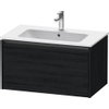 Duravit Ketho.2 Wastafelonderbouwkast - met 1 lade - 81x48x44cm - met greep antraciet - eiken zwart mat SW772852