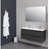 Adema Bella badmeubel met keramiek wastafel 2 kraangaten met 2 deurs spiegelkast grijs 120X55X46cm Antraciet mat SW398168 Adema Bella badmeubel met keramiek wastafel 2 kraangaten met 2 deurs spiegelkast grijs 120X55X46cm Antraciet mat SW398168