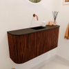 Mondiaz JOYA Meuble de toilette 93,2 cm - arrondis gauche et droite couleur Ruby - Lavabo FAYE position Milieu Sans trou de robinet couleur Urban SW1421914