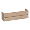 BRAUER Solution Meuble sous-lavabo 160x50x45.5cm bois de chêne massif Smoked Oak SW393081