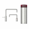 Quooker Nordic Square Twintaps kokendwaterkraan - draaibare uitloop - PRO3 reservoir - Warm / kokend water - RVS SW299640
