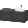 Duravit Ketho 2 meuble sous-lavabo avec plan de console avec 4 tiroirs pour vasque à droite 140x55x56,8cm avec poignées graphite anthracite super mat SW772956