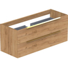 Thebalux Type meuble bas 120x45x50cm 1 découpe poignée rapportée laiton 2 tiroirs softclose standard poignée MDF/panneau de particules séquoia SW769275