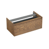 Forzalaqua Reno 2.0 wastafelonderkast 100x51x40cm met 1 softclose greeploze lade Massief Eiken Castle Brown SW492328