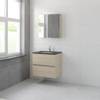 Bruynzeel Miko badmeubelset 66.5x71x51cm 1 kraangat 1 wasbak 2 lades met spiegelkast met softclose natuur eiken SW384574 Bruynzeel Miko badmeubelset 66.5x71x51cm 1 kraangat 1 wasbak 2 lades met spiegelkast met softclose natuur eiken SW384574