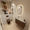 MONDIAZ TURE-DLUX Meuble toilette - 80cm - Rust - EDEN - vasque Opalo - position gauche - sans trou de robinet SW1104505