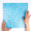 The Mosaic Factory Amsterdam mozaïektegel - 32.2x32.2cm - wand en vloertegel - Vierkant - Glas Light Blue glans SW62141