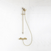 Fortifura Calvi douchekraan - met glijstangset - met ronde handdouche - gladde doucheslang - PVD - geborsteld messing (goud) SW811948