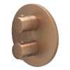 IVY Bond Partie extérieure - pour mitigeur thermostatique encastré - inverseur 2 voies - rosace ronde - cuivre brossé mat PVD SW1030883