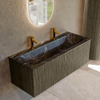 Mondiaz KURVE-DLUX Ensemble meuble de salle de bains - 120x46x40cm - 1 tiroir - vasque solid surface - centre - 2 trous de robinet - Shadow SW1414671