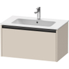 Duravit Ketho.2 Wastafelonderbouwkast - met 1 lade - 81x48x44cm - met greep antraciet - taupe supermat SW773117