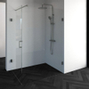 Saniclass Create douchecabine 2-delig 140x100cm profielloos met antikalk en 8mm veiligheidsglas geborsteld RVS SW224137 Saniclass Create douchecabine 2-delig 140x100cm profielloos met antikalk en 8mm veiligheidsglas geborsteld RVS SW224137