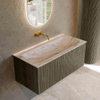 MONDIAZ KURVE-DLUX 100cm meuble de salle de bains couleur Shadow avec 1 tiroir et 0 porte. Lavabo BIG MEDIUM Milieu sans trou de robinet Nata. SW1432286