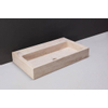 Forzalaqua Taranto wastafel - 50x30x8cm - 1 kraangat - gezoet travertin (beige) SW67857
