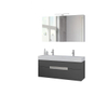 Bruynzeel Mino badmeubelset 120x56x38cm met spiegelkast grafiet SW112838 Bruynzeel Mino badmeubelset 120x56x38cm met spiegelkast grafiet SW112838