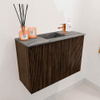 Mondiaz JOYA-DLUX 60cm toiletmeubel - kleur Walnut - Wastafel FAYE positie Midden 1 kraangat kleur Sombra. SW1424704