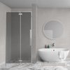 Aqua Vista Oria Linea porte de niche - 140x200cm - incl. kit de montage - verre fumé - chrome SW1428332
