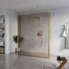 Fortifura Galeria Vrijstaande Inloopdouche - 160x200cm - Rookglas - antikalk - 8mm veiligheidsglas - 2 zijwanden - 30cm - wandsteunen en hoekprofielen - PVD - geborsteld messing (goud) SW993030