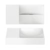 Clou Vale lavabos céramique lave-mains 38x19x7cm sans trou de robinet à gauche Blanc mat SW451451