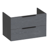 BRAUER Elevate meuble sous-lavabo 80 sans poignées rapportées 2 tiroirs softclose et 1 découpe pour siphon - Timber Grey SW1200194