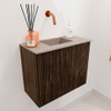 Mondiaz JOYA-DLUX 50cm toiletmeubel - kleur Walnut - Wastafel FAYE positie Midden Zonder kraangat kleur Saba. SW1424626