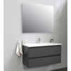 Adema Bella badmeubel met acryl wastafel 1 kraangat met spiegel 100x55x46cm Antraciet mat SW398140 Adema Bella badmeubel met acryl wastafel 1 kraangat met spiegel 100x55x46cm Antraciet mat SW398140