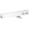 Hansgrohe ShowerTablet opbouw badkraan thermostatisch 600 met koppelingen met voorsprong uitloop 19.5cm wit/chroom SW157111 Hansgrohe ShowerTablet opbouw badkraan thermostatisch 600 met koppelingen met voorsprong uitloop 19.5cm wit/chroom SW157111