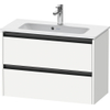 Duravit Ketho.2 Wastafelonderbouwkast - met 2 laden - 81x39x54.9cm - met grepen antraciet - wit mat SW772072