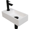 Ink Versus pack lave-mains – 36 x 18 x 9 cm – polystone blanc – perçage à gauche – robinet noir mat SW352391