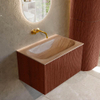 MONDIAZ KURVE-DLUX Meuble de salle de bains 70 cm couleur Ruby avec 1 tiroir et 0 porte. Lavabo BIG SMALL Central sans trou de robinet Saba. SW1433444