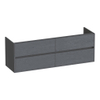 BRAUER Adore Meuble sous-lavabo - 160x46x55cm - 4 tiroirs à fermeture en douceur - sans poignées - 2 découpes pour siphon - Timber Grey SW1198358