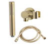 Wiesbaden Caral handdoucheset inbouw 1 stand staafhanddouche met wandarm en conische doucheslang geborsteld messing SW444745