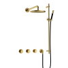 Hotbath Cobber IBS70 Regendoucheset - inbouw - 38.5cm wandarm - 20cm ronde hoofddouche - staafhanddouche - glijstang - PVD - geborsteld messing (goud) SW677672