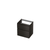 INK Wastafelonderkast - 60x45x65cm - 2 lades - greeploos - met houten keerlijst - MFC - Intens eiken SW693017