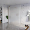 Fortifura Galeria Vrijstaande Inloopdouche - 140x200cm - glas mat - antikalk - 8mm veiligheidsglas - 2 zijwanden 30cm - wandsteunen en hoekprofielen - PVD - geborsteld gunmetal (antraciet) SW976667