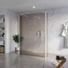 Fortifura Galeria Vrijstaande Inloopdouche - 140x200cm - Rookglas - antikalk - 8mm veiligheidsglas - 2 zijwanden - 40cm - wandsteunen en hoekprofielen - mat wit SW993200